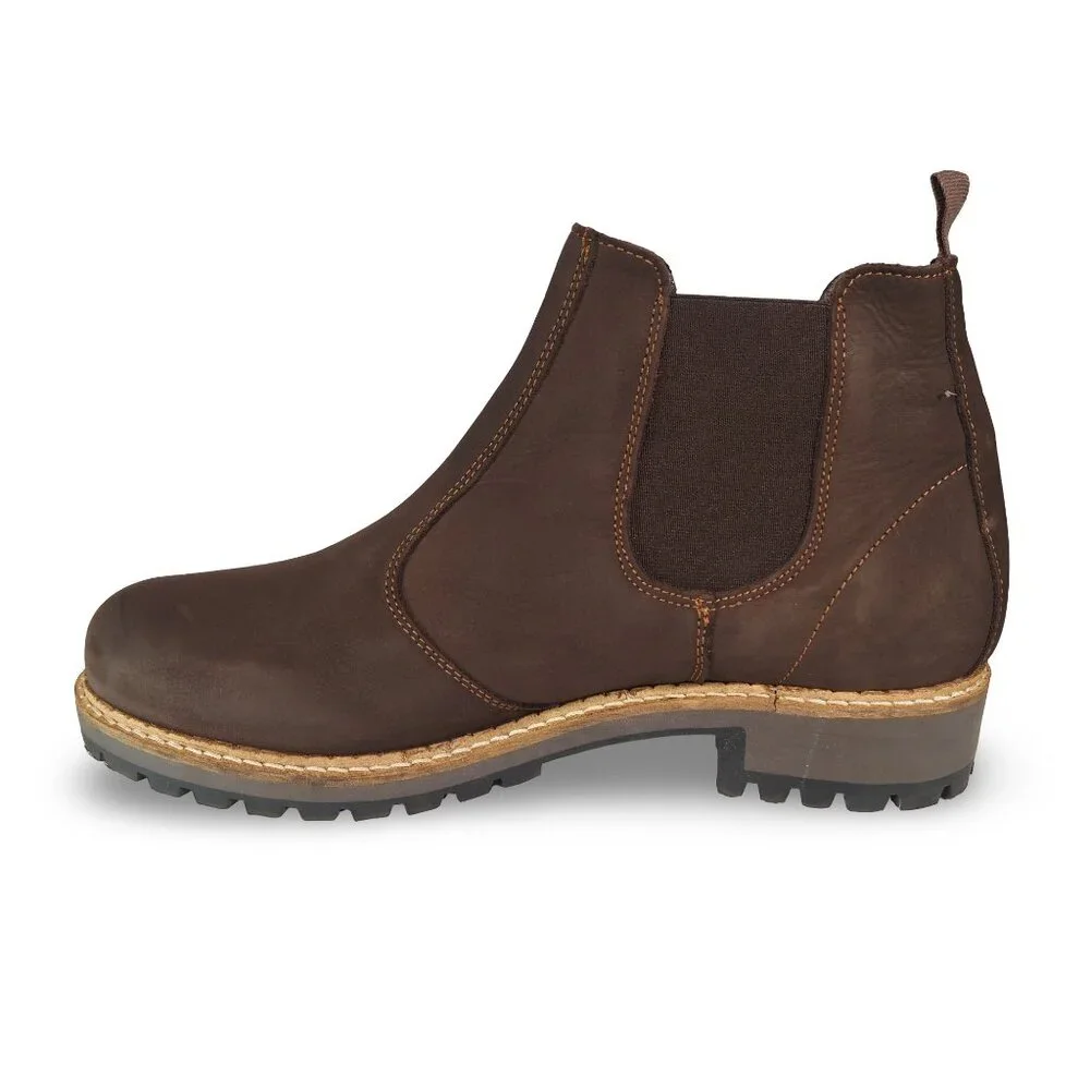Bos. & Co. Camden Sherpa Lined‎ Leather Chelsea Boots Men's 9/42 Dark Brown